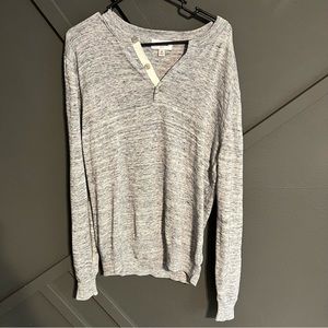 Goodfellow gray heather Henley sweater